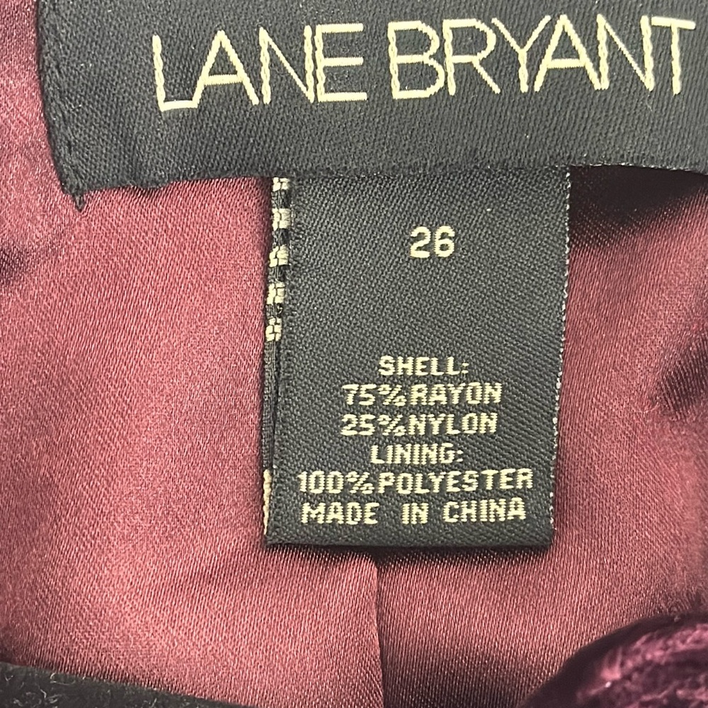 Lane Bryant Burgundy Wine Crushed Velvet Button Front Blazer Boho Office Size 26 - Picture 7 of 9